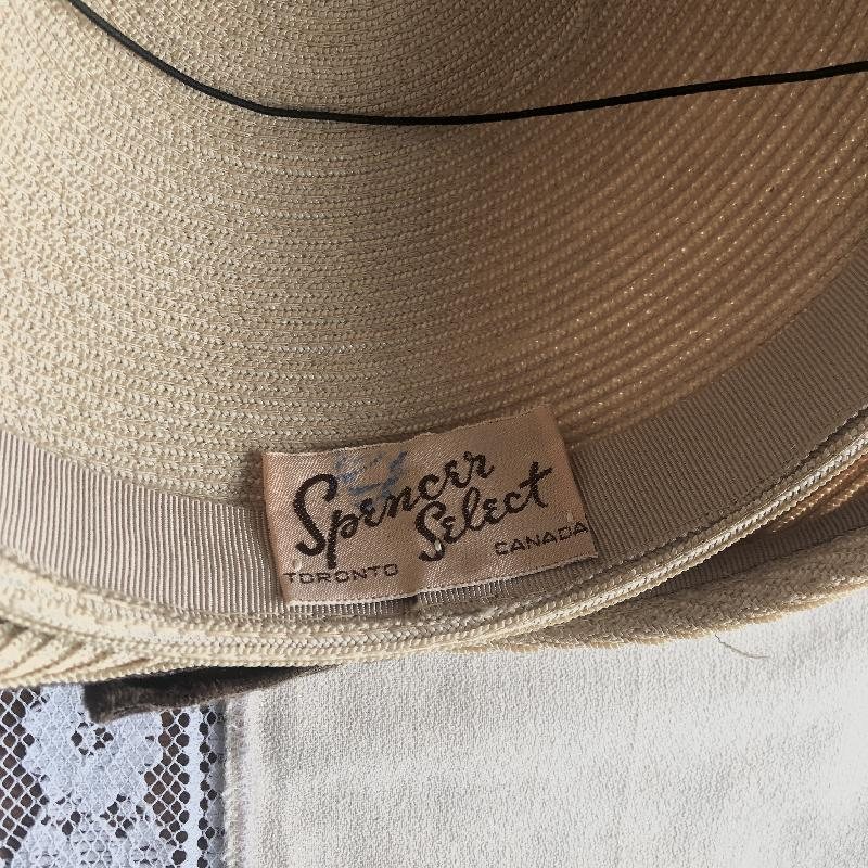 Rare! Vintage 1950s Spencer Select Toronto New Look Hat / Veiled Dior Look Straw Hat (MT1791)