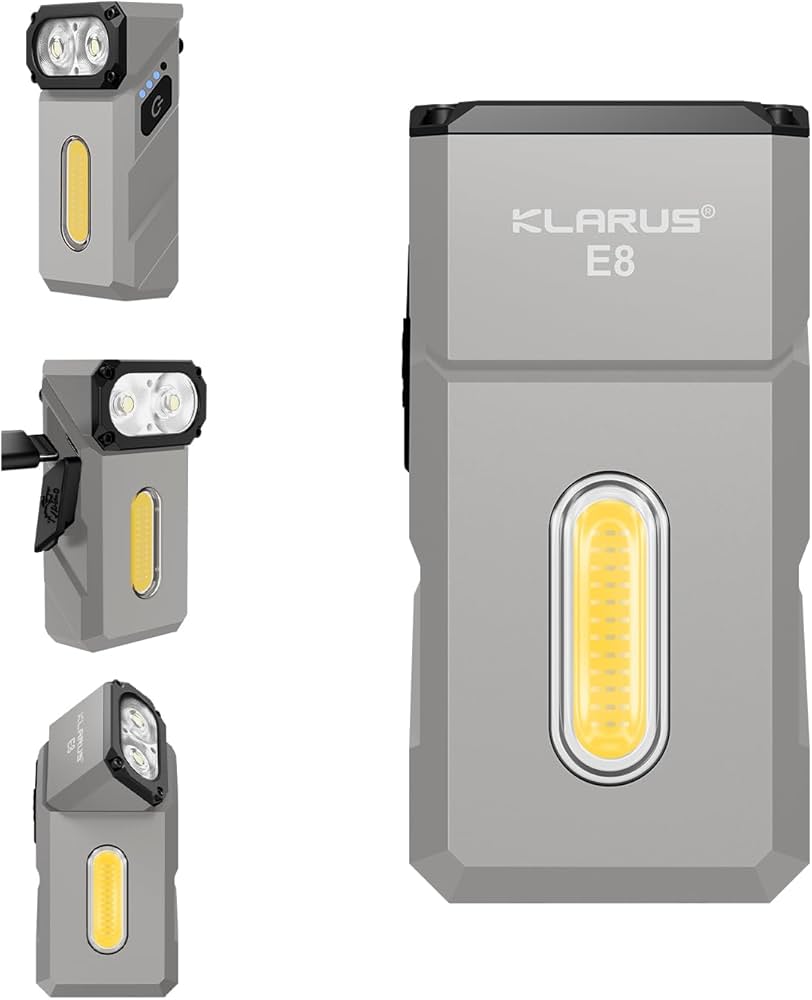 Klarus E8 金屬可旋轉燈頭的 EDC 手電筒