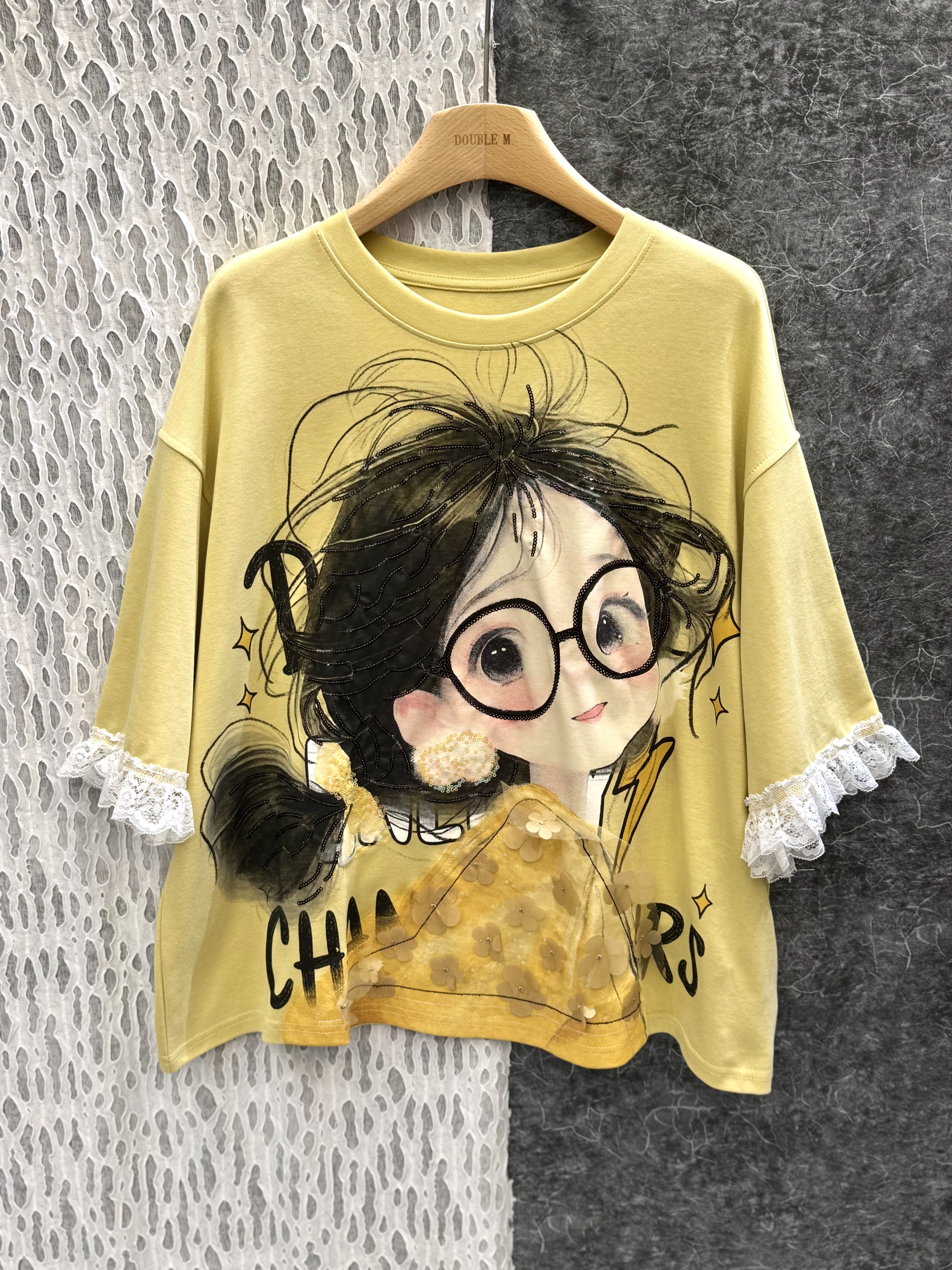 眼鏡女孩閃片T