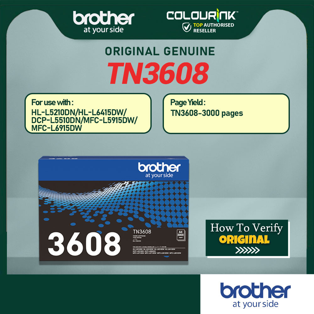 Brother TN-3608 TN-3608XL TN-3618 TN-3618XL Original Toner Cartridge HL-L5210DN HL-L6415DW DCP-L5510DN MFC-L5915DW MFC-L