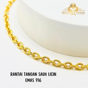 MYDORA Rantai Tangan Sauh Licin (2-4g+) l EMAS 916/22K