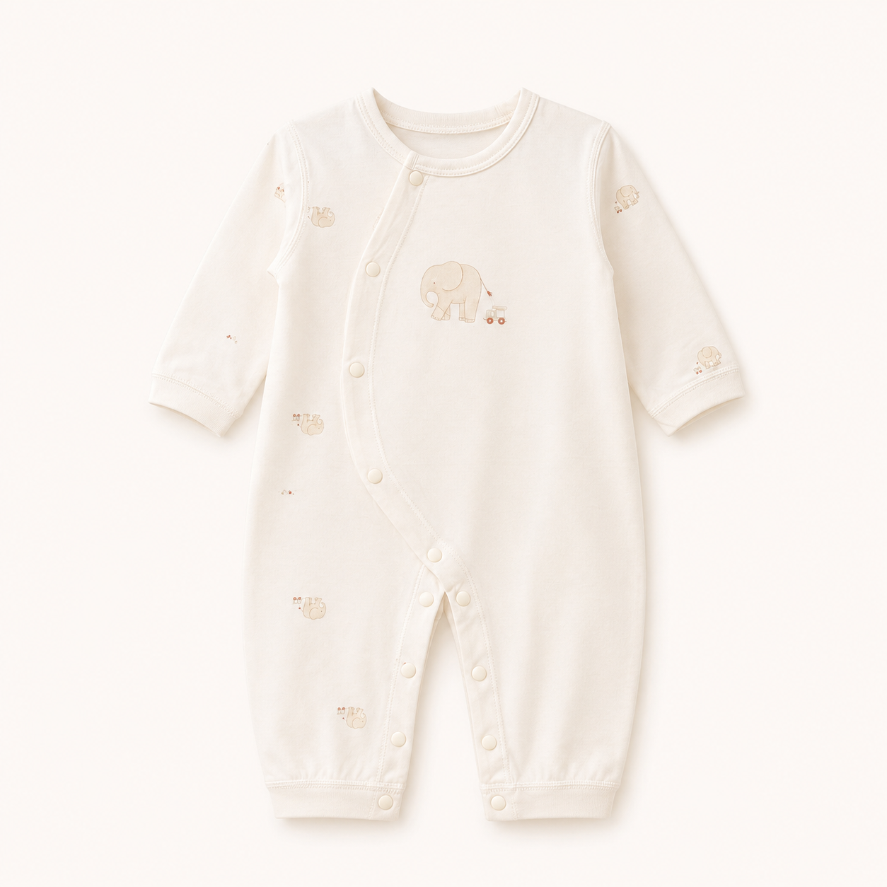 開胸哈衣 - 大象 N1R1746 Baby Front-Opening Bodysuit