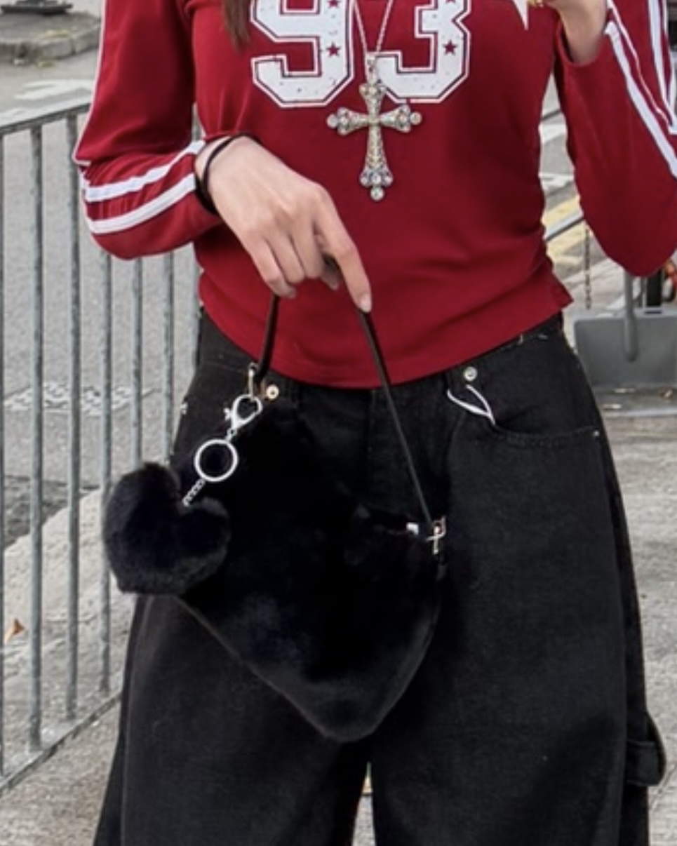 韓國豹紋毛毛迷你手袋（兩用）