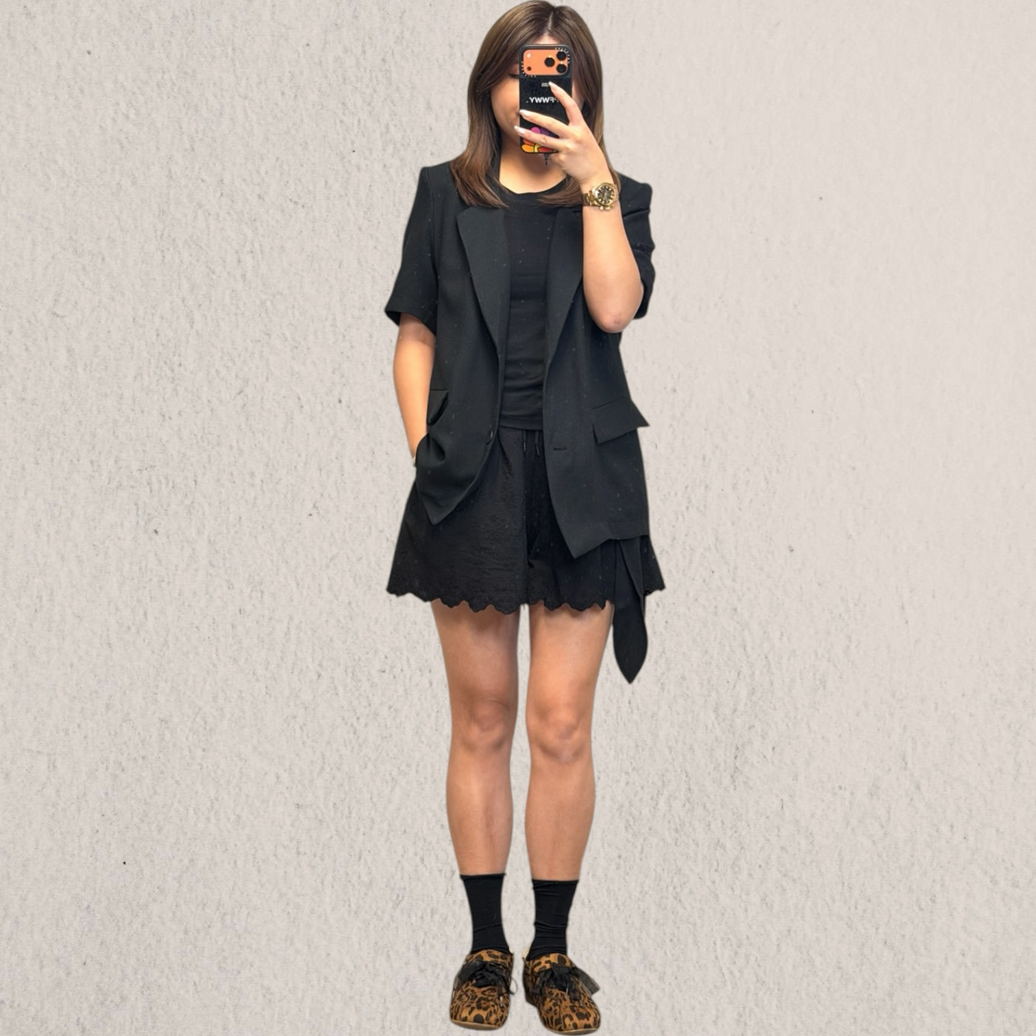 221120 麻質圓腳邊短西裝外套