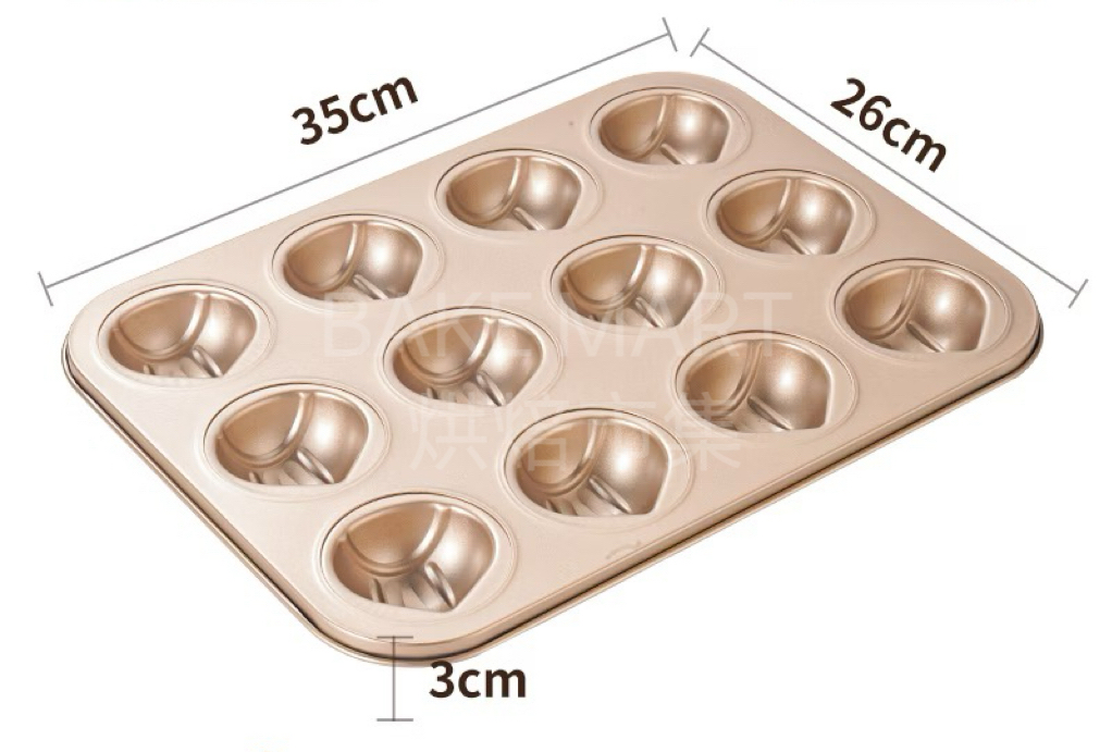 12孔[栗子]蛋糕不粘焗盤 Baking Pan