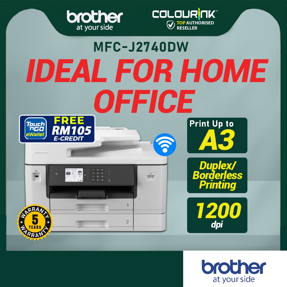 Brother MFC-J2740DW A3 Print A4 Scan Copy Colour Inkjet AIO Printer Wifi Duplex ADF MFC-J2730DW L14150 IX6780 7740 7720