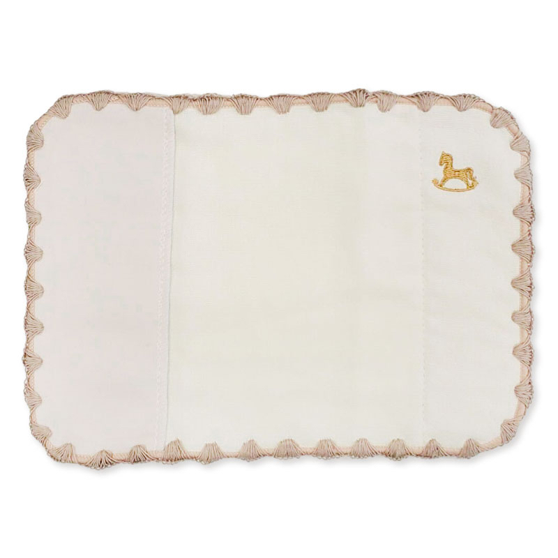 🇯🇵預訂 日本直送🇯🇵木馬刺繡象牙色雙面孭帶咬巾肩巾