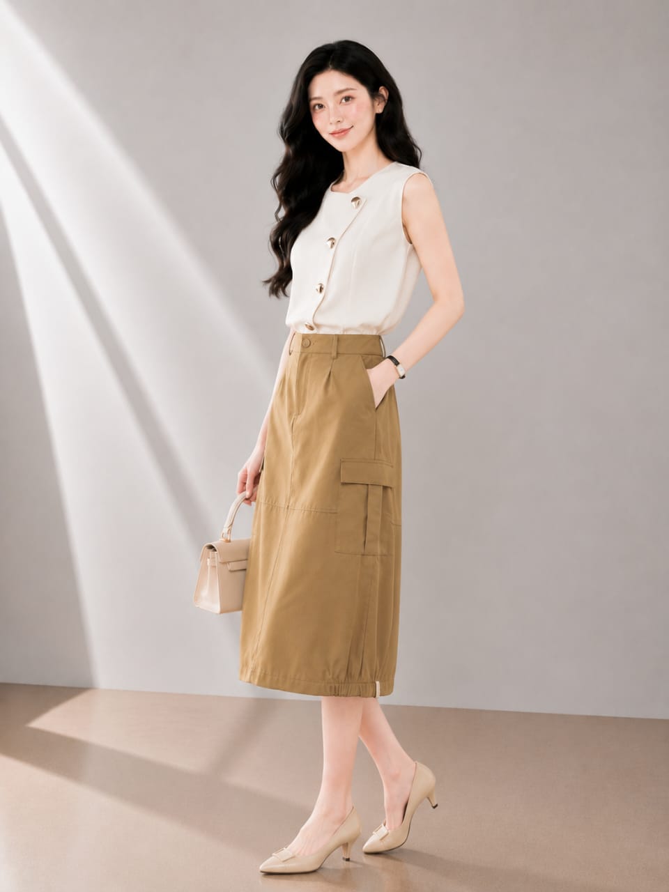 67660 Urban Utility Midi Skirt