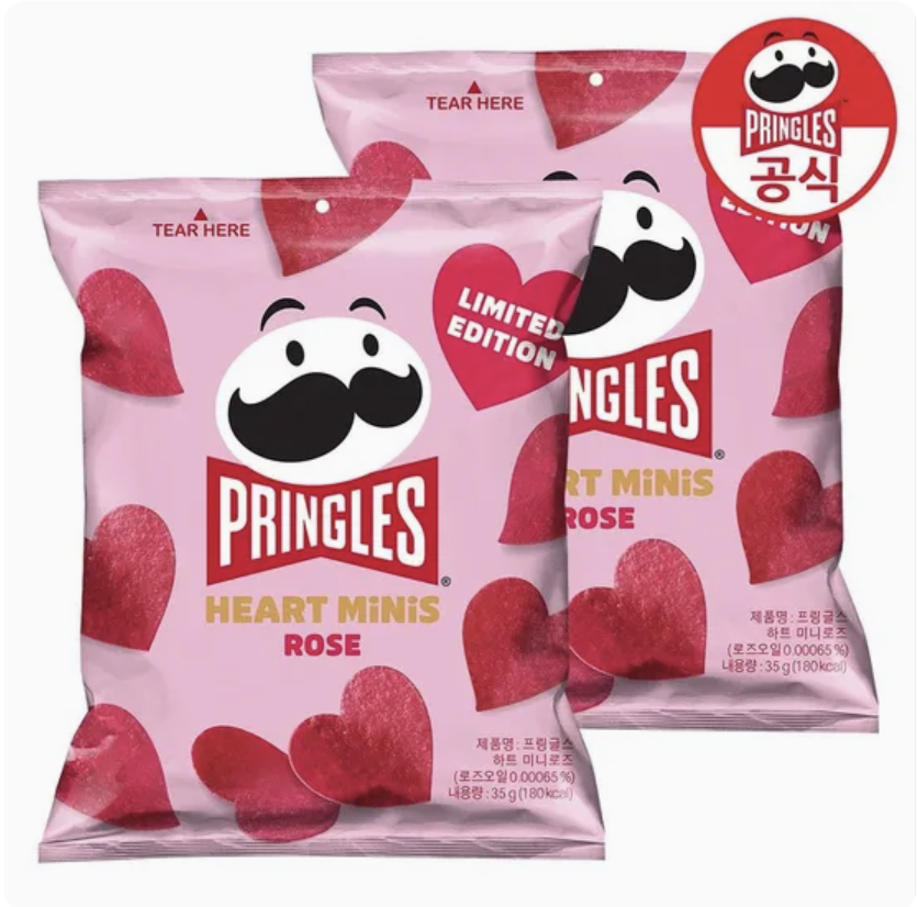 韓國限定｜Pringles品客  玫瑰香草 心形薯片 2包/套｜Heart Mini Rose
