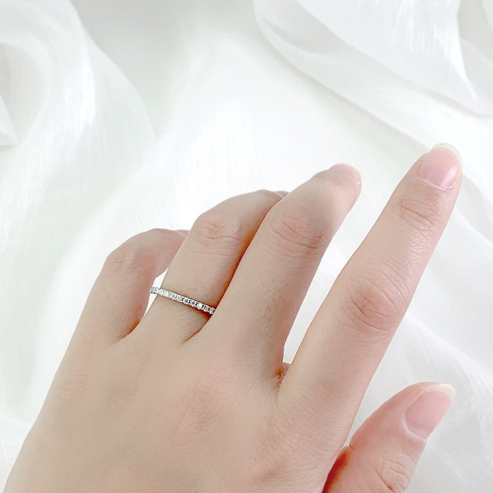 📦訂購 台灣限定 STORY 故事銀飾 唯一 密鑲排鑽莫桑石純銀線戒 戒指