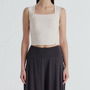 【美感粗肩帶TOP】預購_FEWFBT081 Banda Soft Square Crop Top by front2line