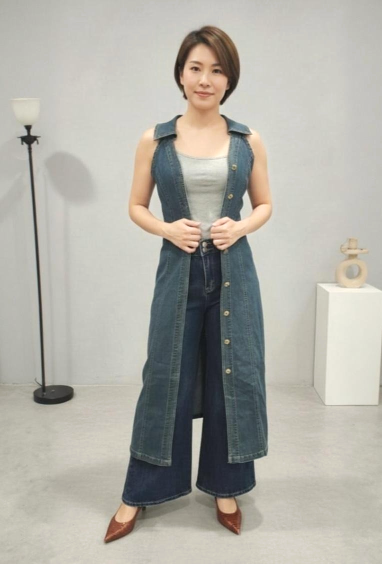 Halter Midi Denim Dress