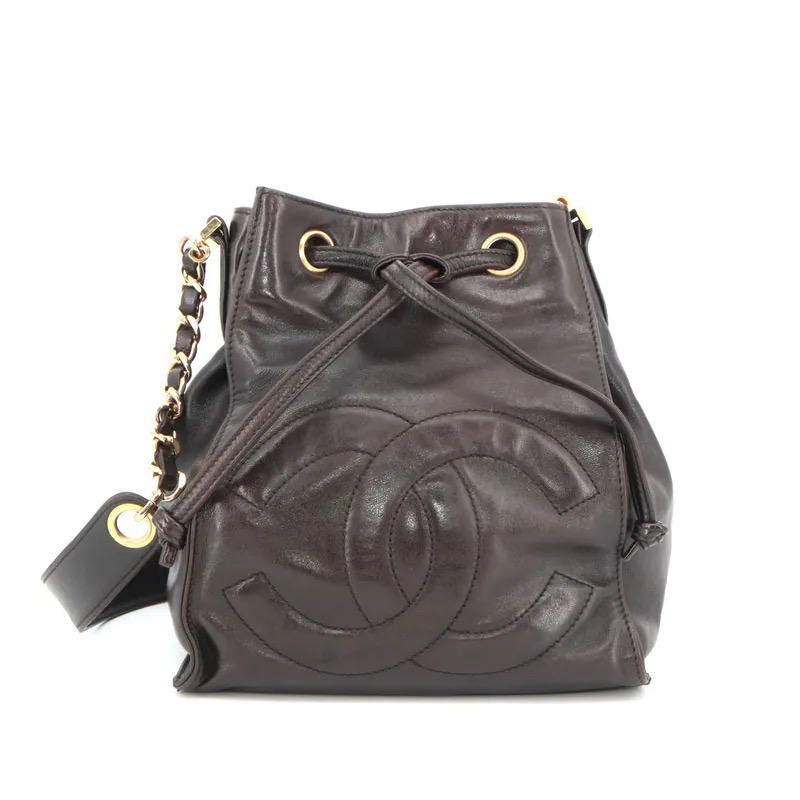Chanel Coco Mark Drawstring Bucket Shoulder Bag