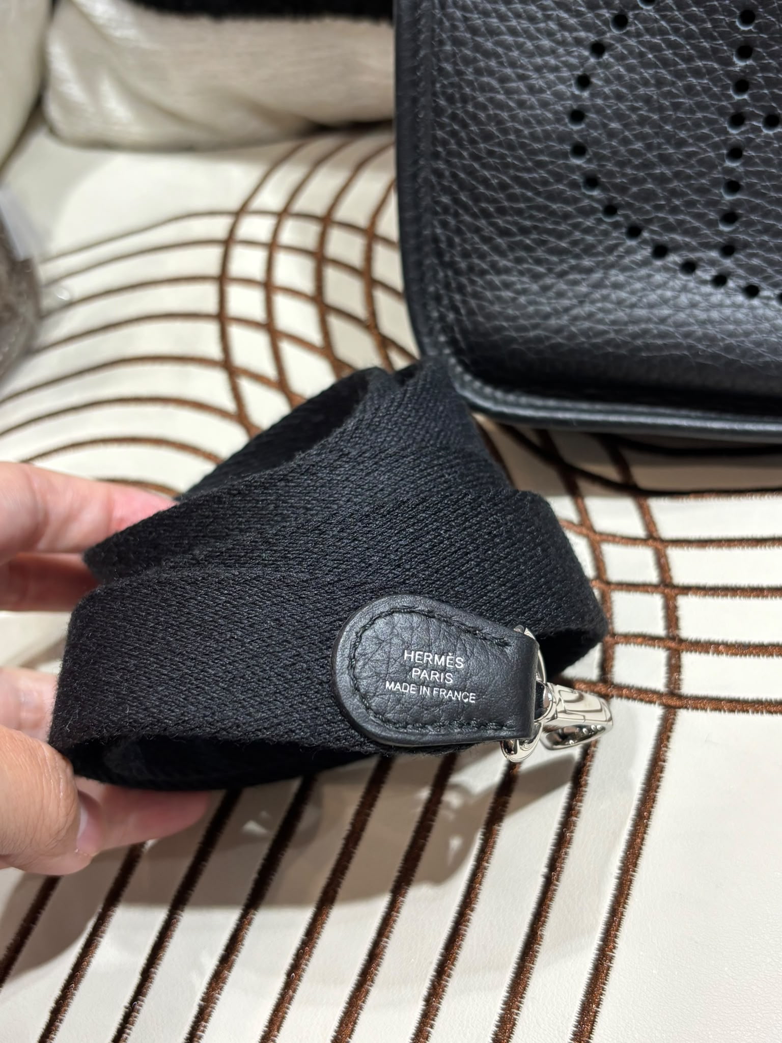 Hermes mini evelyne, Stamp U 黑色銀扣 100%Authentic ,98%new  ✅dust bag✅box