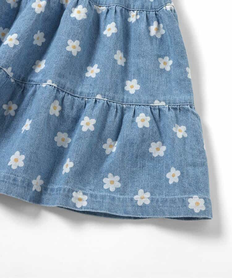 🇯🇵預訂 日本直送🇯🇵Apres les cours兩色花花愛心滿印褶皺吊帶牛仔連身裙