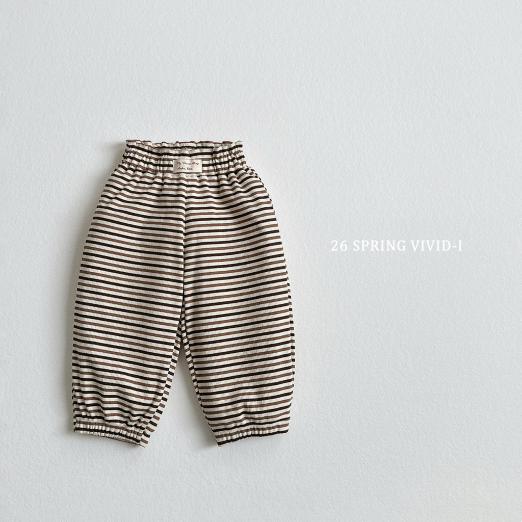 🌸預訂 韓國直送🌸🇰🇷VIVIDI兩色標籤條紋寬鬆長褲