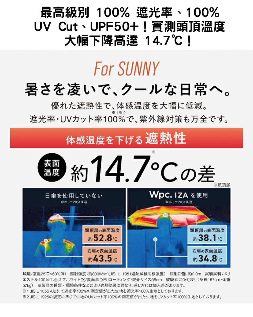 日本代購【 2026新商品 日本直送  Wpc. IZA 掌心尺寸 100%遮光降溫 晴雨兩用超輕巧  縮骨傘 | 縮骨遮 |  COMPACT 100% Shading Umbrella 】﻿