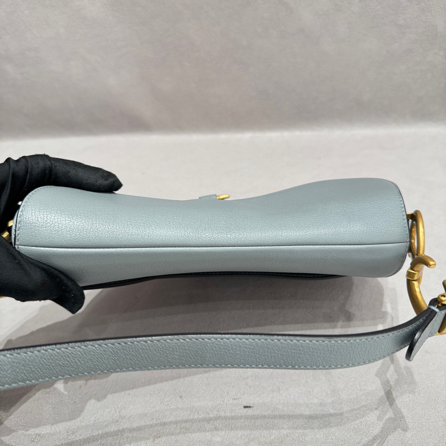 【預訂貨品】Dior全皮霧霾藍馬鞍包