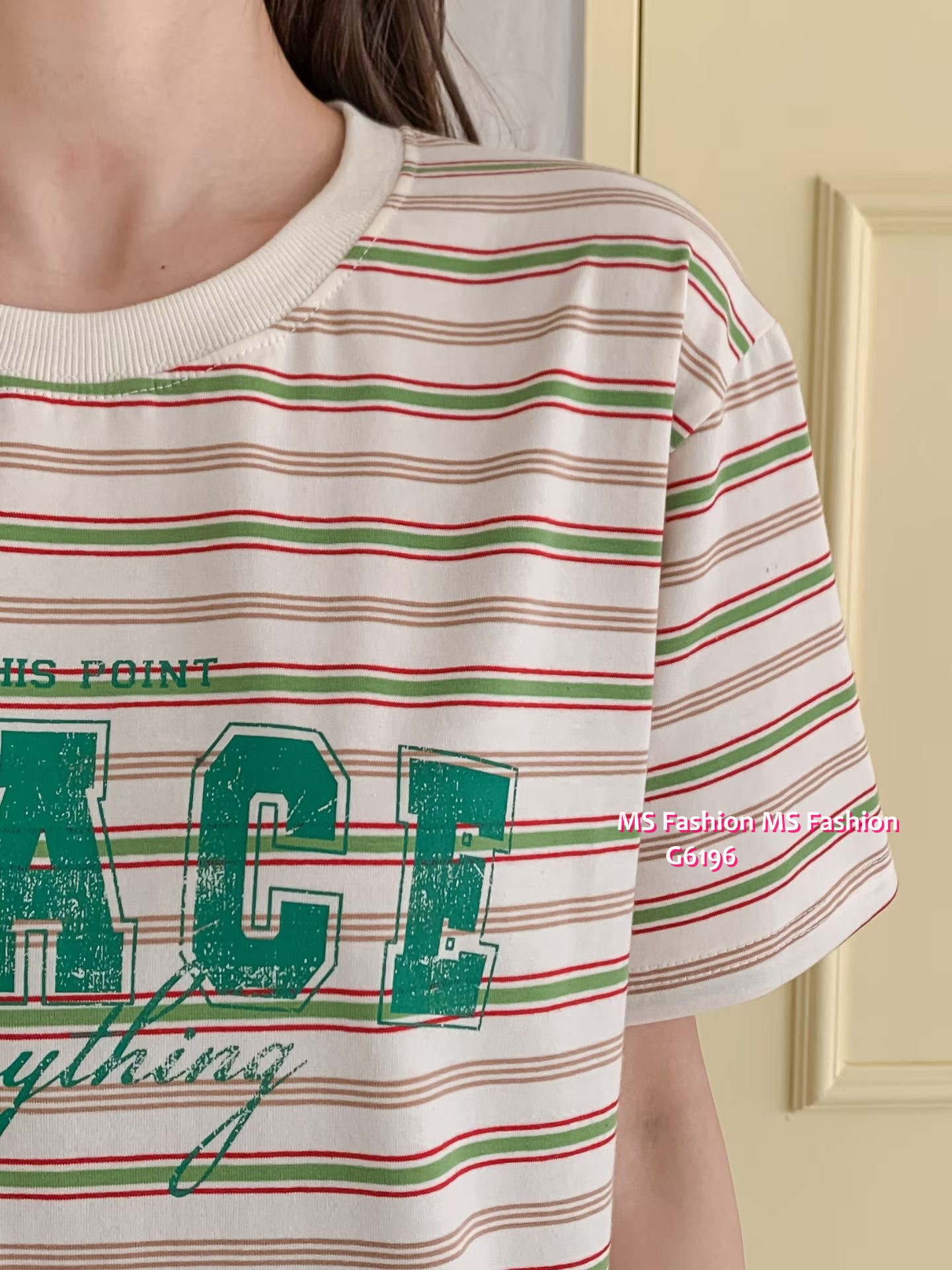 G6196 韓國🇰🇷靚色字母橫間top