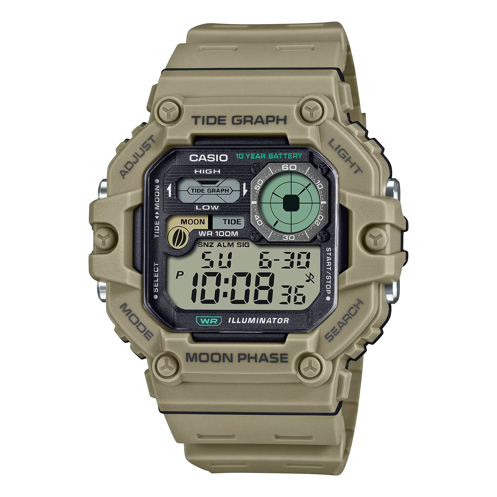 CASIO WS1700H Men's Watch WS-1700H-5A with tide moon graphs