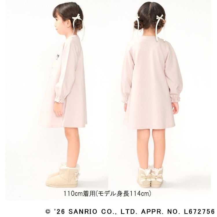 🆕【⭐訂購⭐】🇯🇵日本直送 #SanrioCharacters 印花圖案 緞帶 泡泡袖 抓絨連身裙［2款選］🌀 [ELJA-0119][261113]