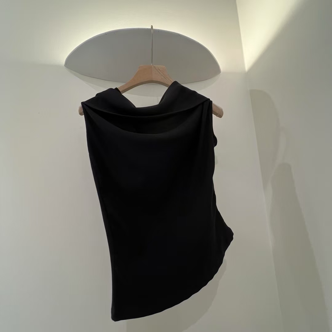 Off-Shoulder Drape Neck Sleeveless Top ‖ 一字领垂领修身无袖上衣 KR016210712