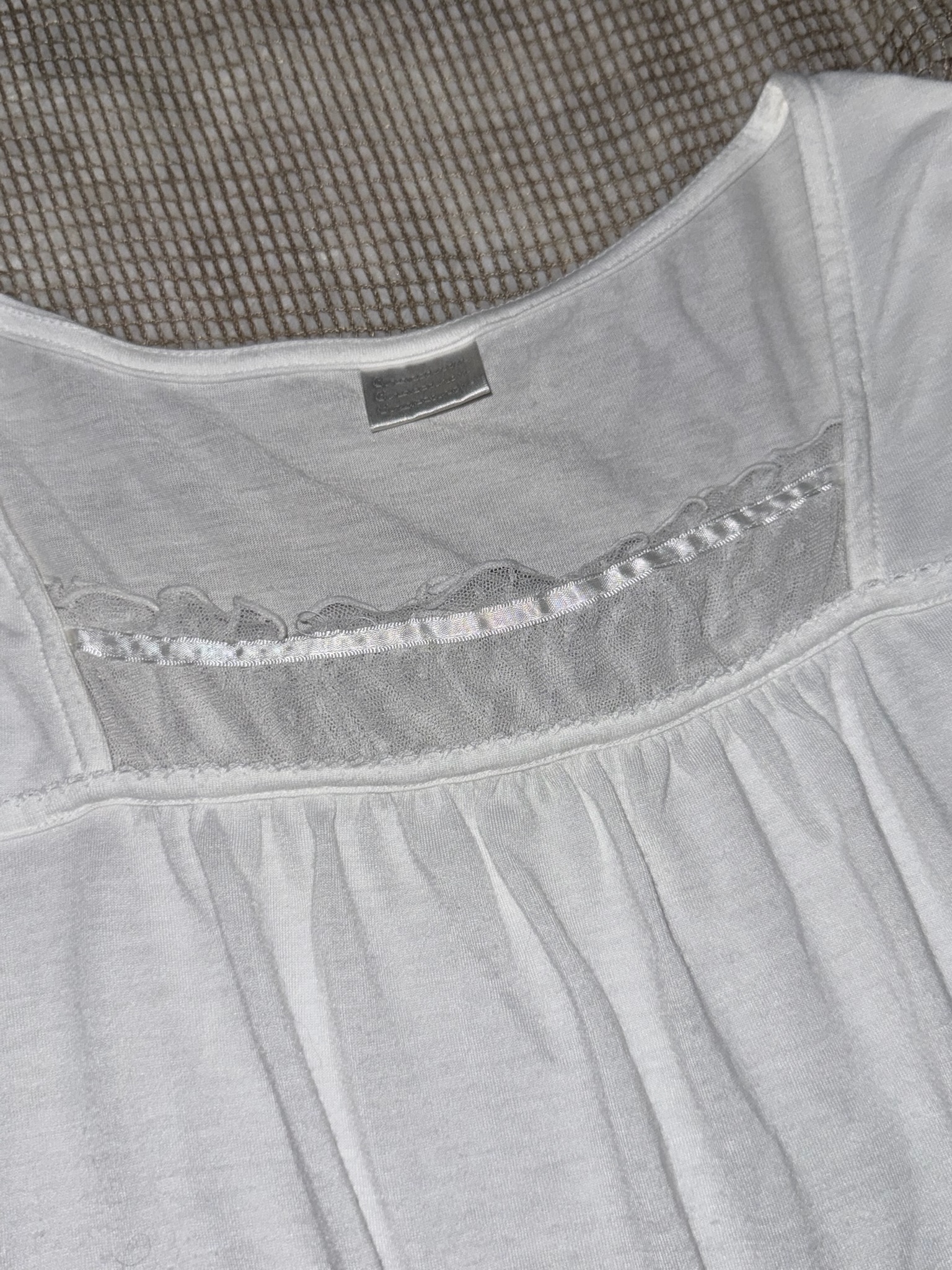 Balletcore Style Square Neck Long-Sleeve Cream Shirt