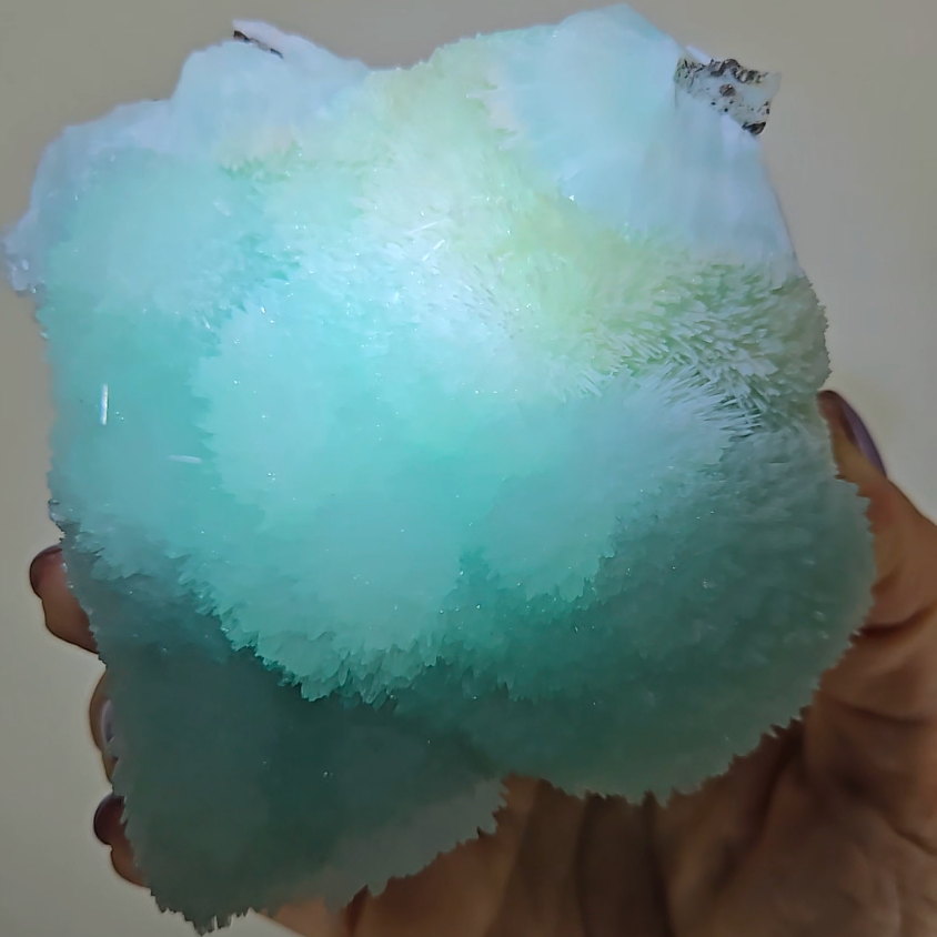 Blue aragonite needle cluster with botryoidal formations - AR54