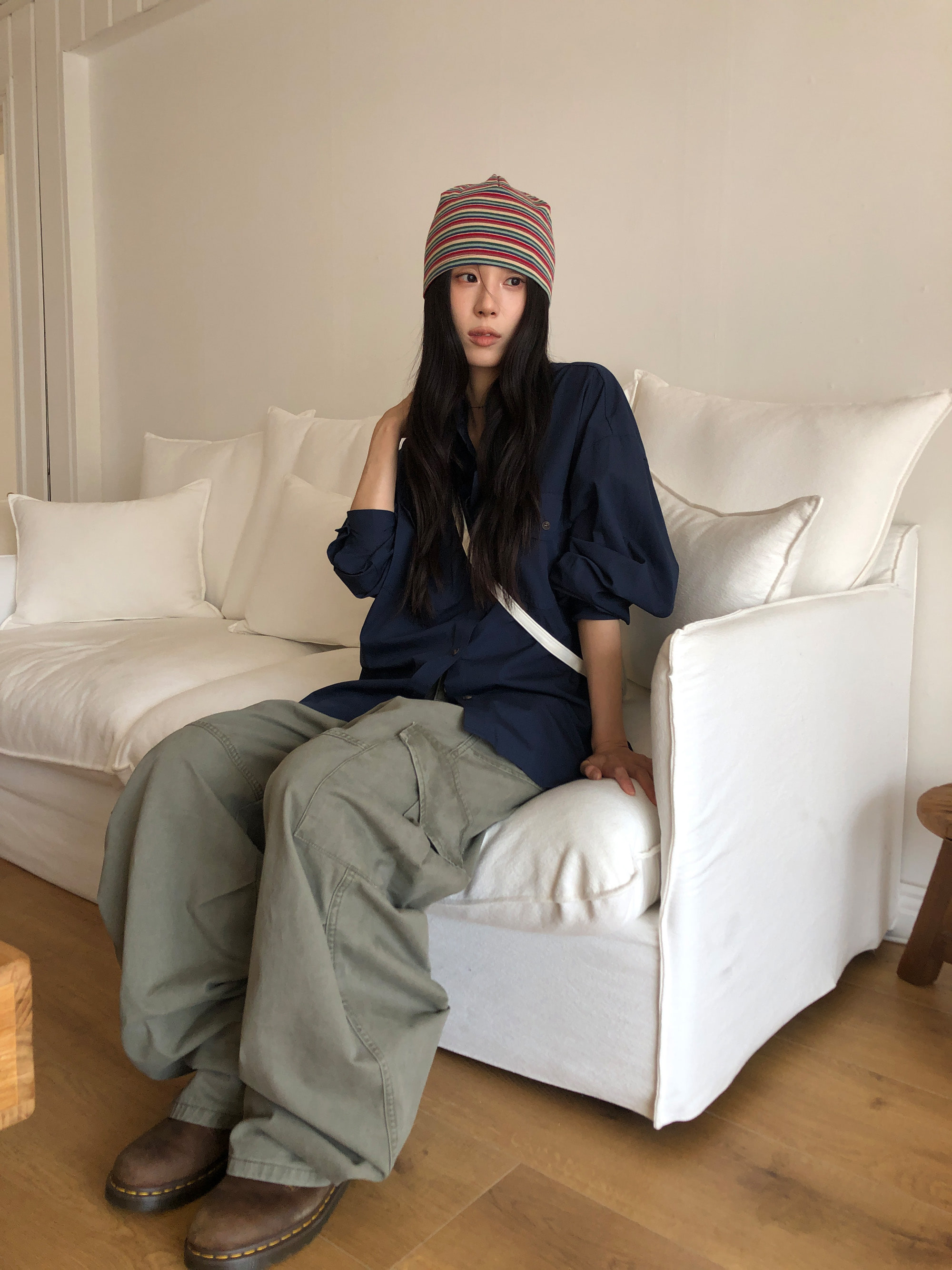 Cotton Wide-Leg Cargo Pants