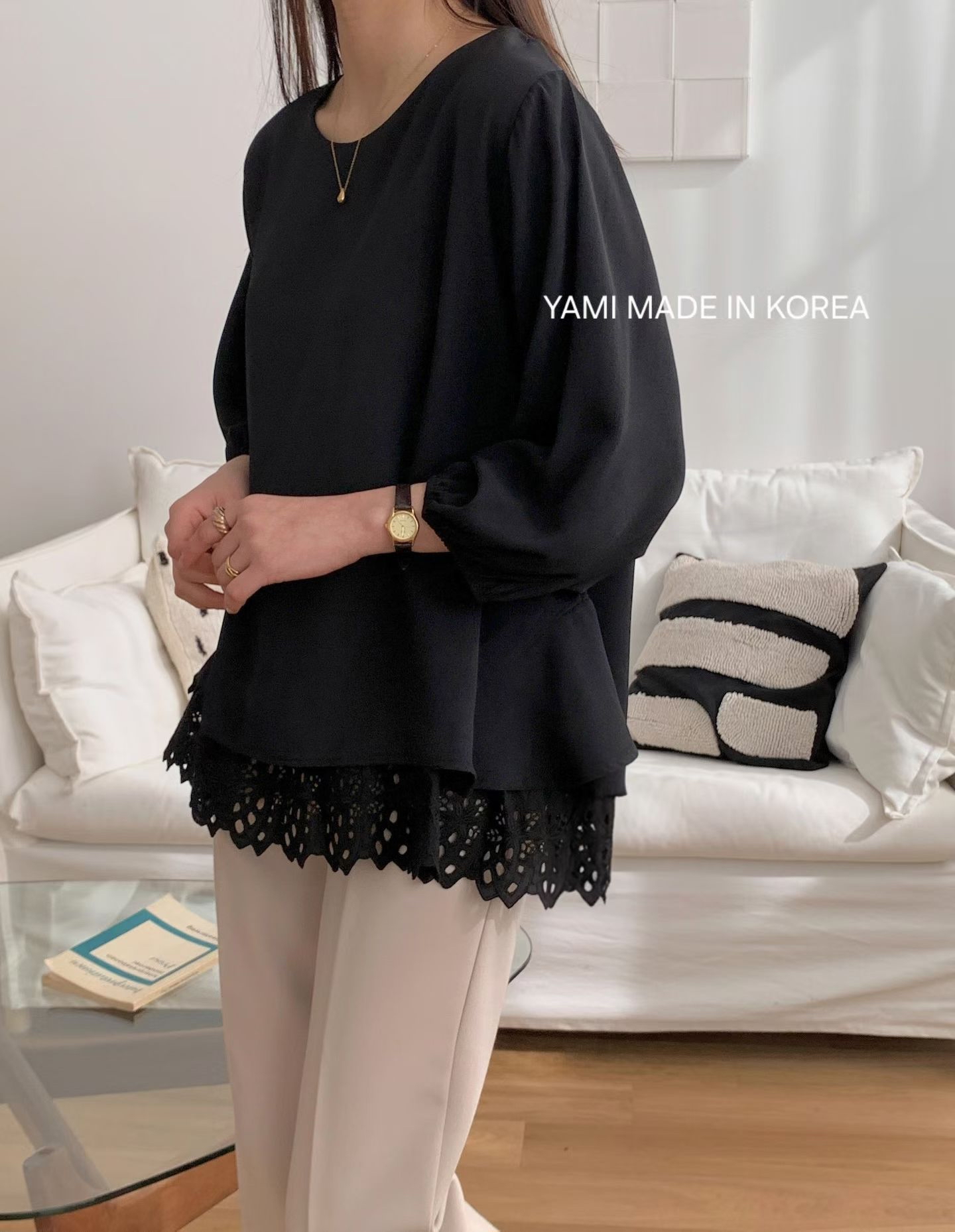 假2 件通花腳Top