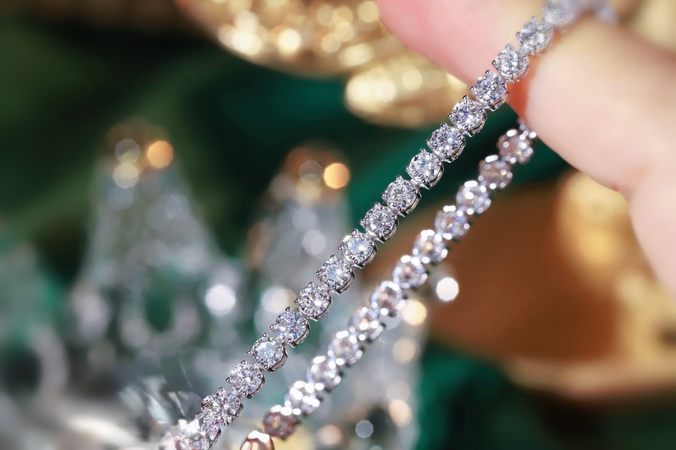 Natural Diamond Tennis Bracelet in White Gold 
