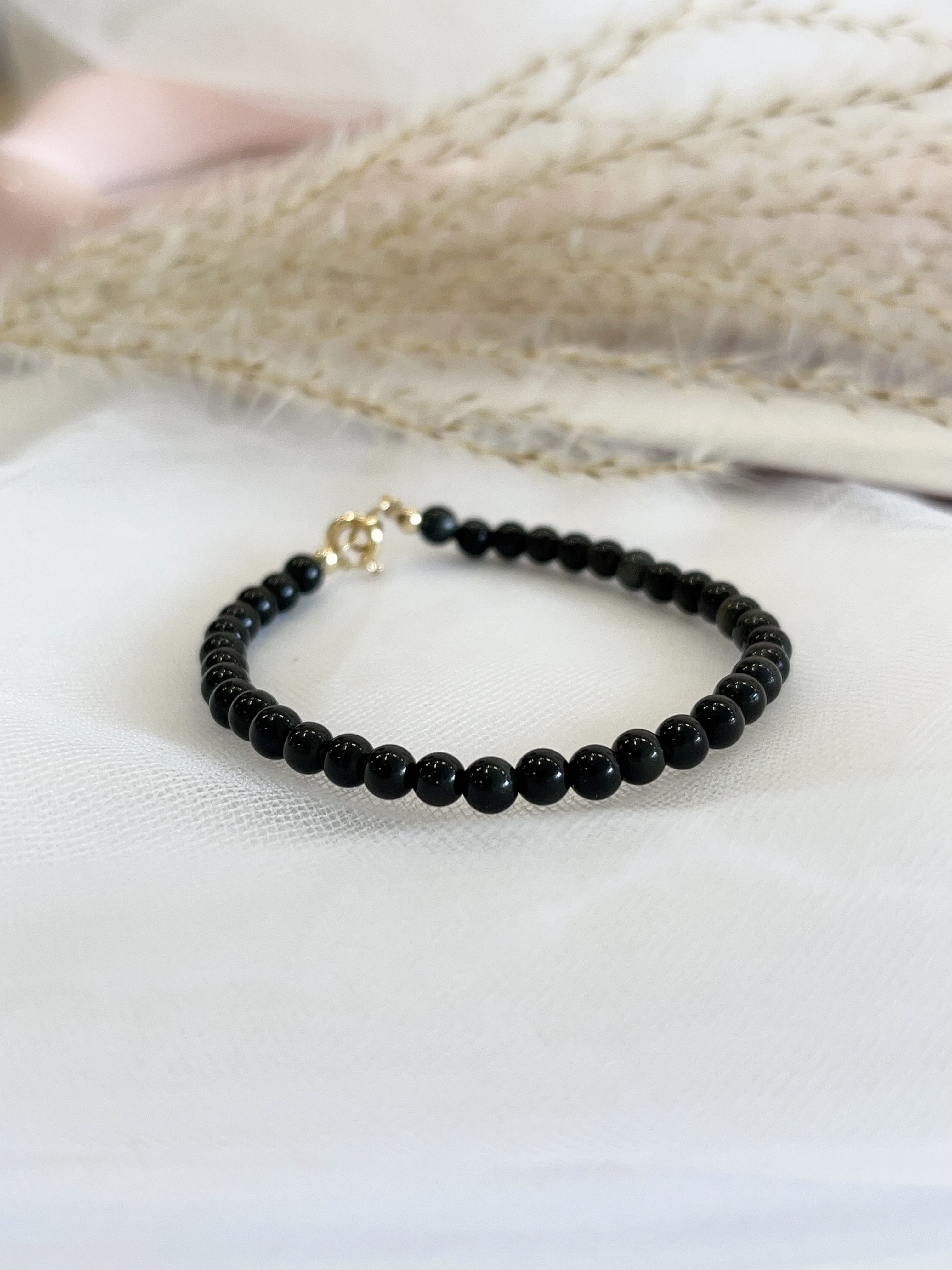 ⚫ 银曜石手串 Silver Obsidian | 4mm