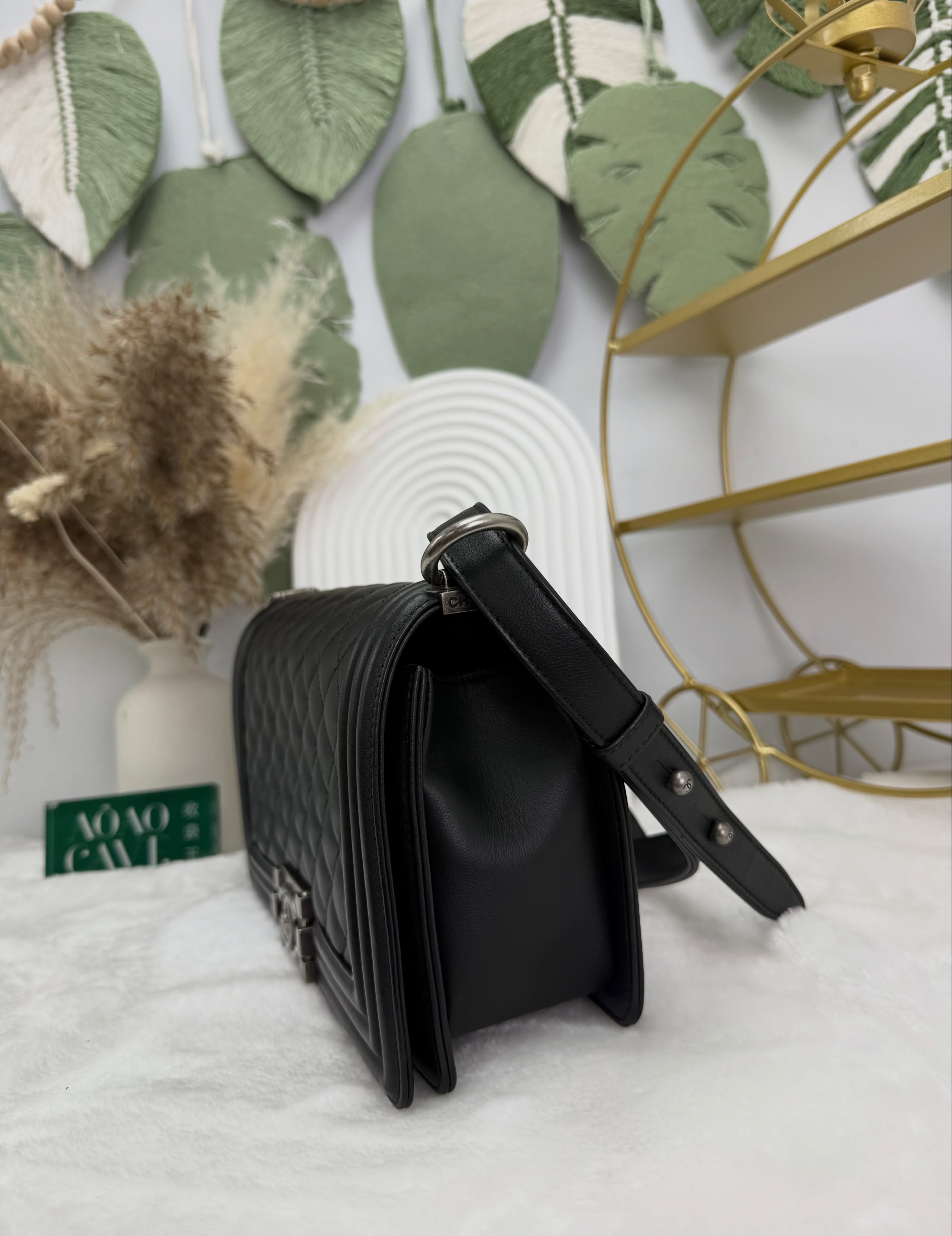 Chanel👜 PRE OWNED 🛍️黑銀leboy 全套 🖤