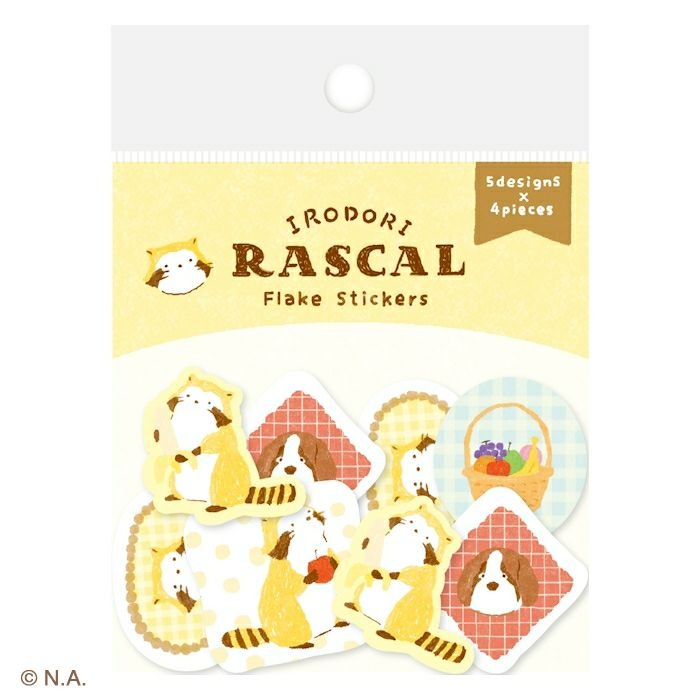 現貨｜IRODORI RASCAL 小浣熊 日本製 和紙貼紙 (水果 QSA360)