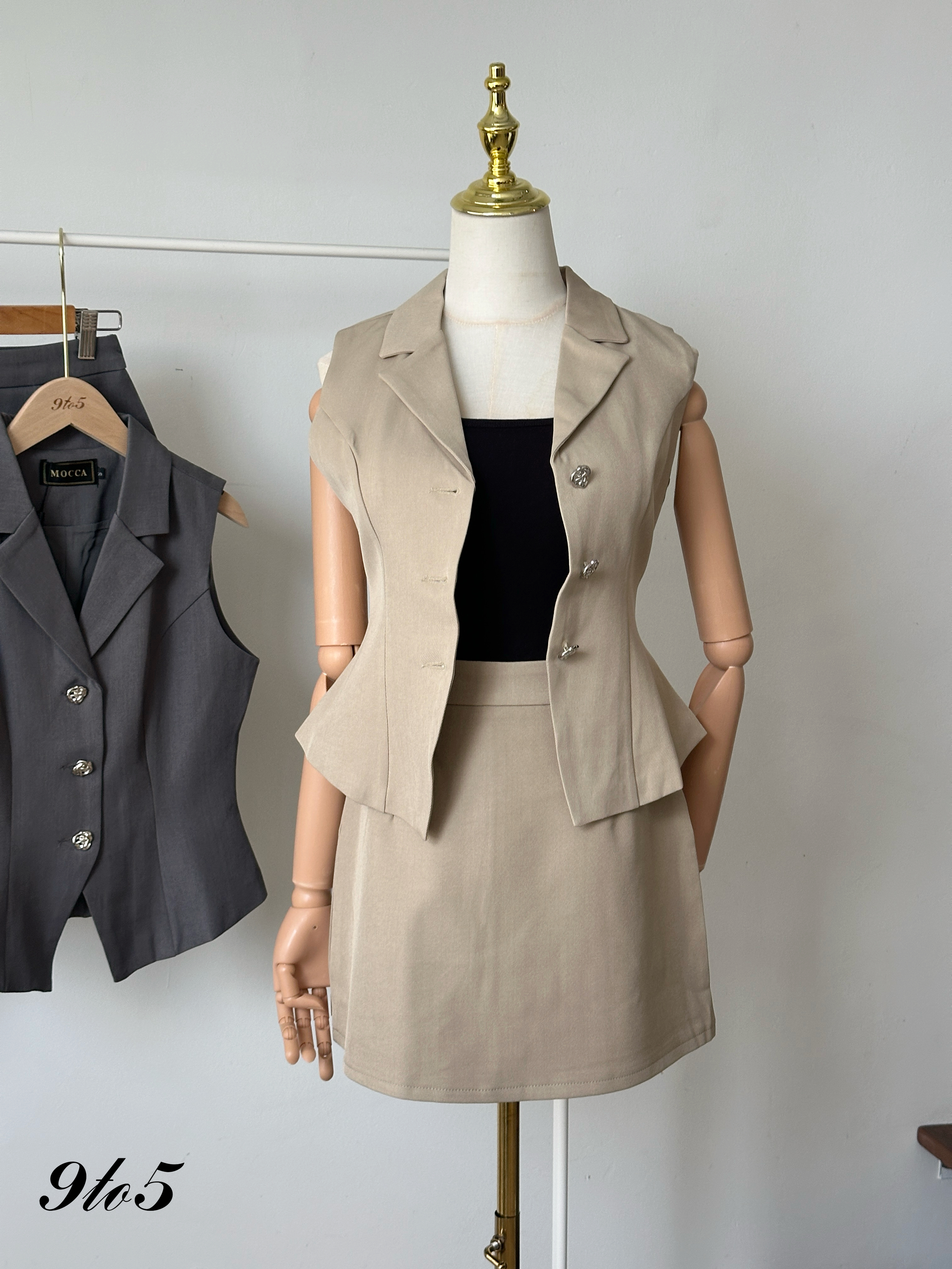 D2358 Vest Blazer Set - 3 Colors 