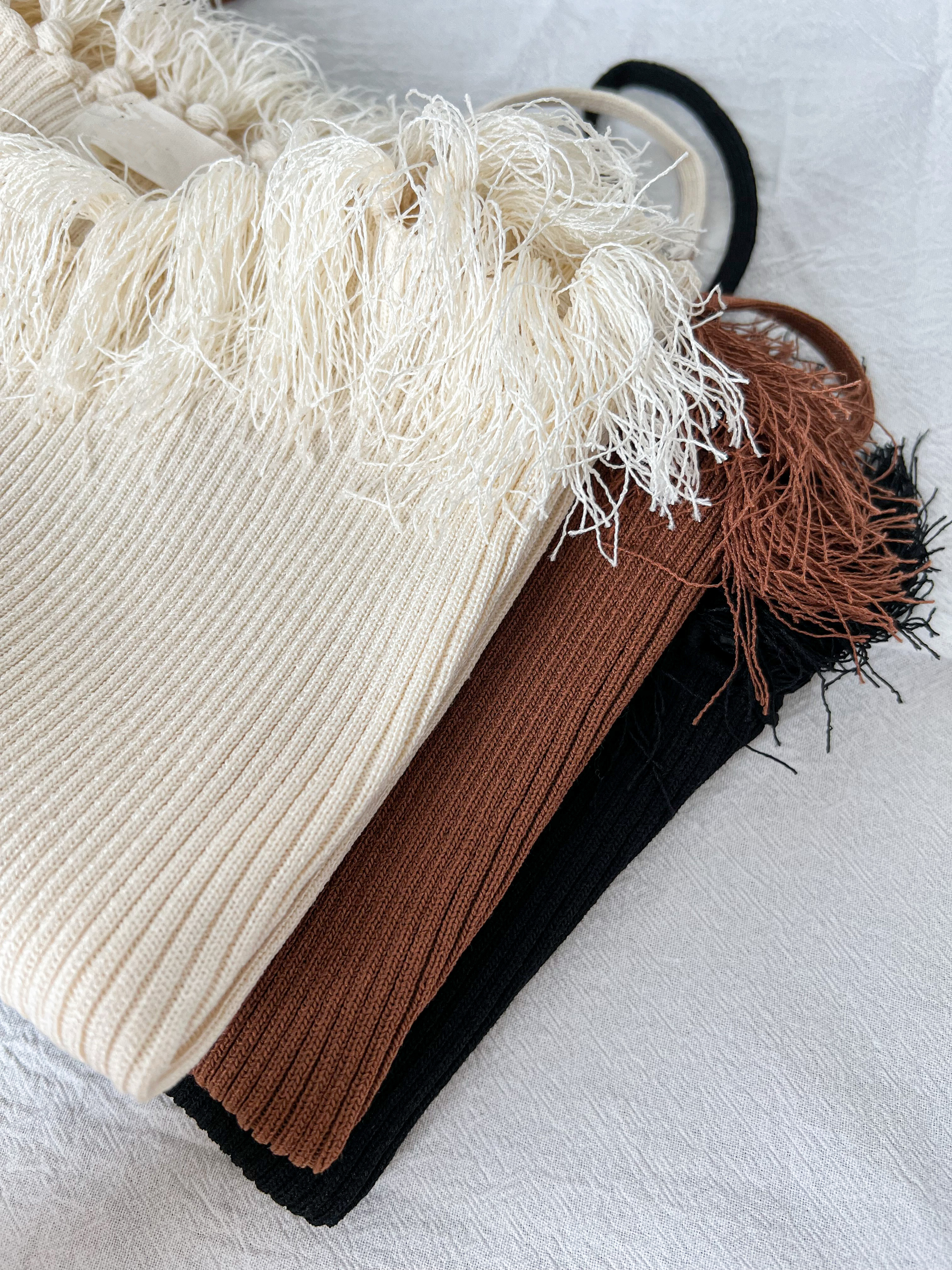 Knit-Fringe Cami Top 韩系针织流苏吊带小背心🎽 (3 Colour ) 