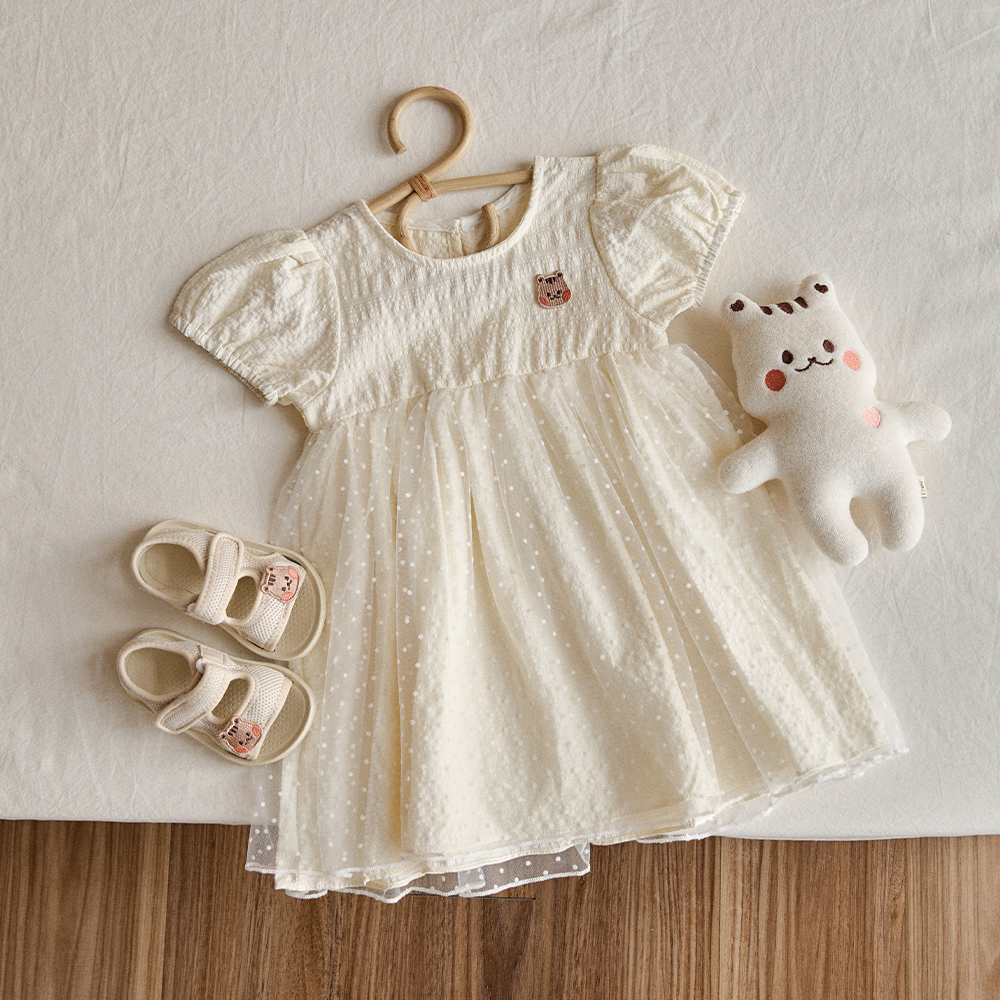 26S/S🌸DTD Lovely果凍人物波點蕾絲連身裙