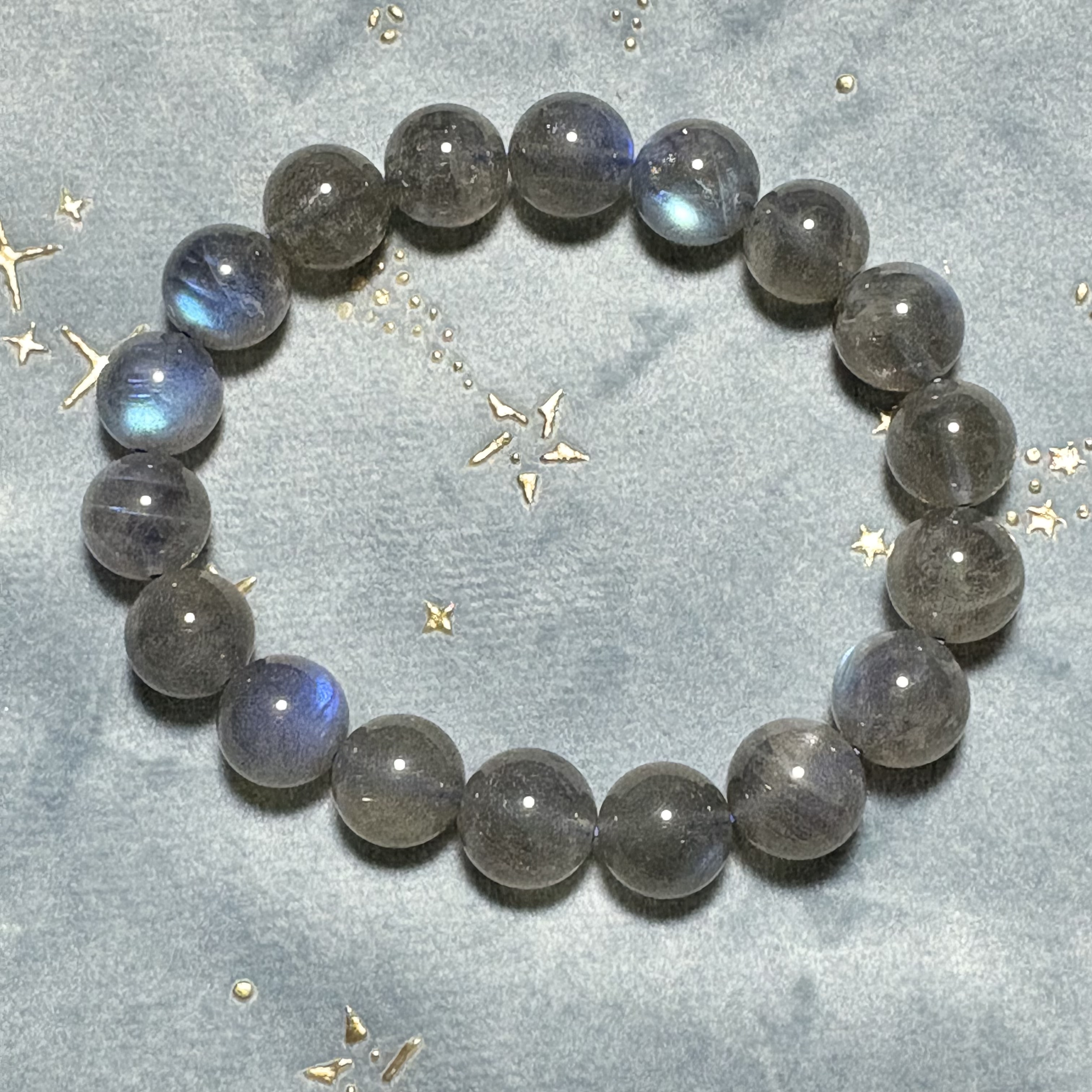 11mm藍光拉長石手串No 1436