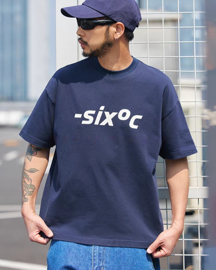 M1326 重磅洗水簡約英文印花Tee