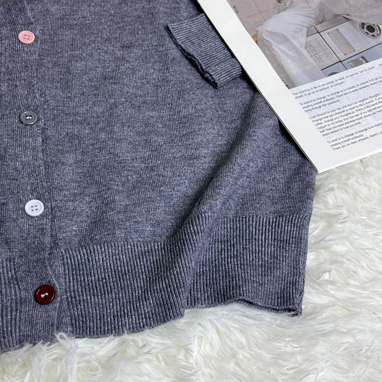 C2001#2869 [Knit Long sleeve Jacket]  Gentle Preppy Style