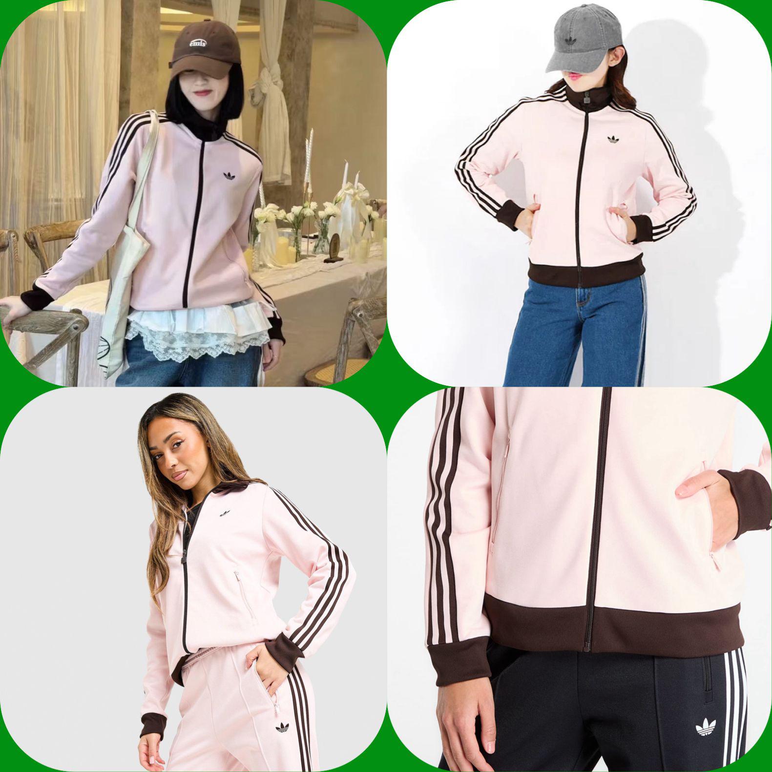 $ 135件。Adidas Originals經典刺繡限定粉色外套