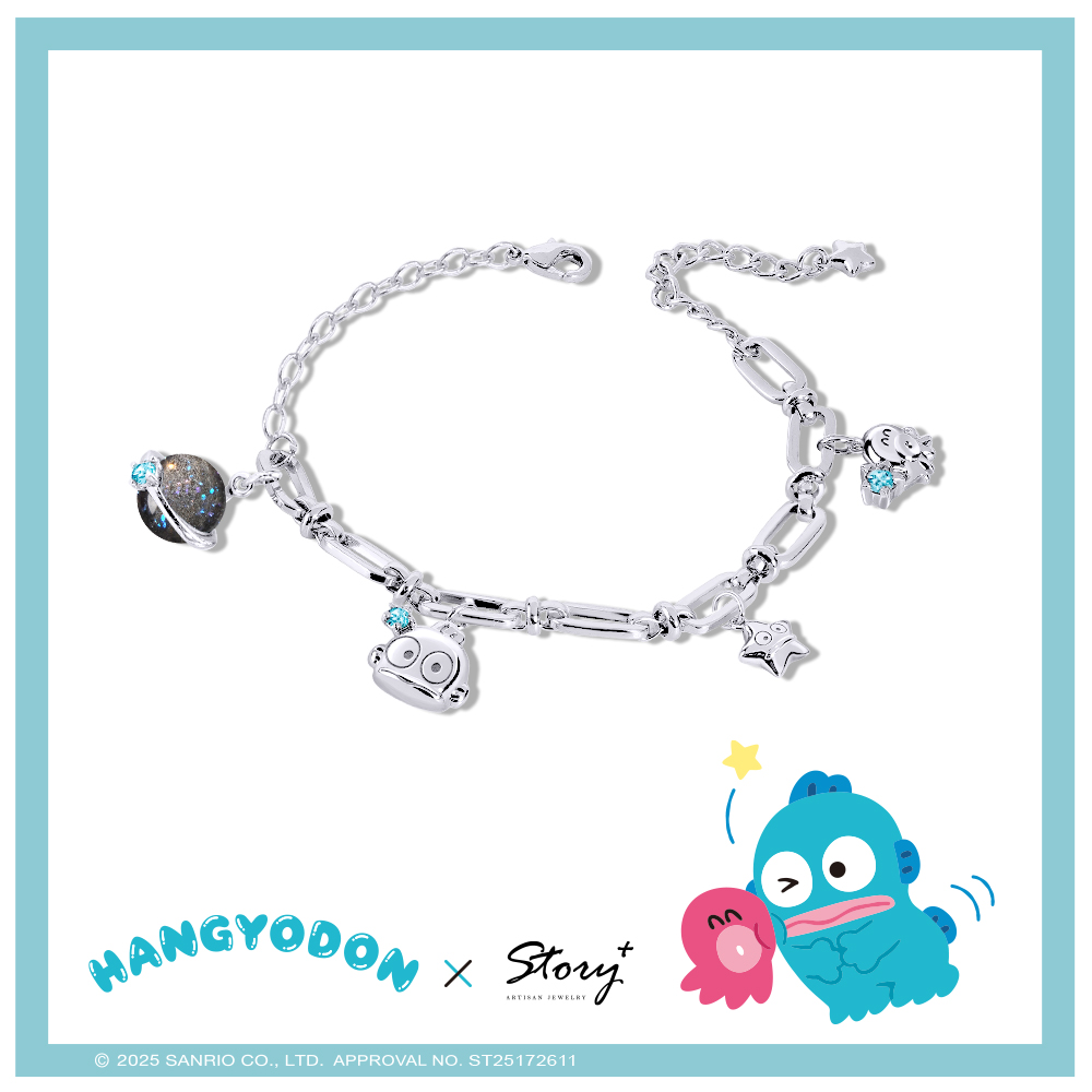 📦訂購 台灣限定 三麗鷗SanrioＸSTORY 故事銀飾 Hangyodon 星球系列 水怪 晶鑽造型手鏈