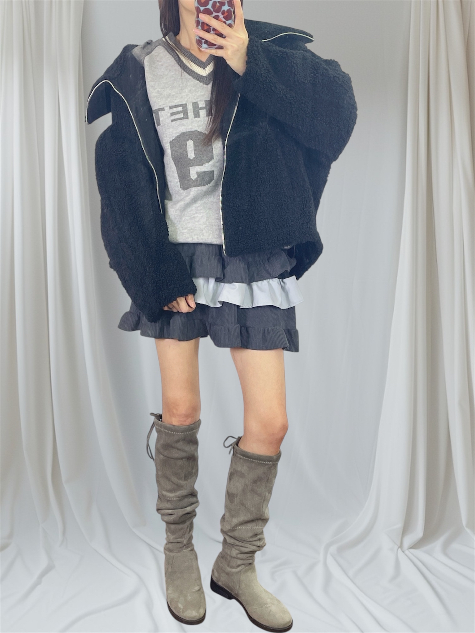 K5535 鬆身款羊羔毛褸