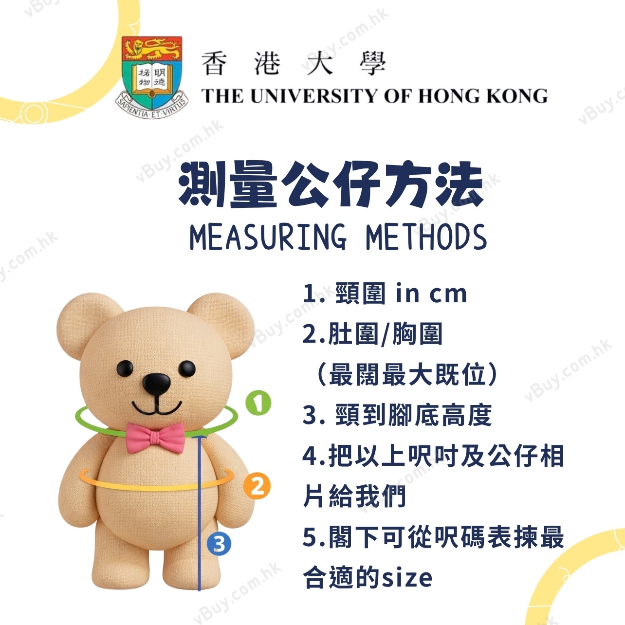 vBuy 訂製香港大學公仔畢業袍  HKU公仔畢業袍 港大公仔畢業袍可綉字綉名獨一無二 （不連公仔）