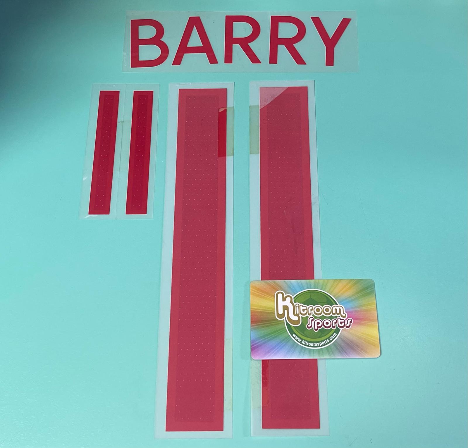 2010 England Home Nameset #11 BARRY