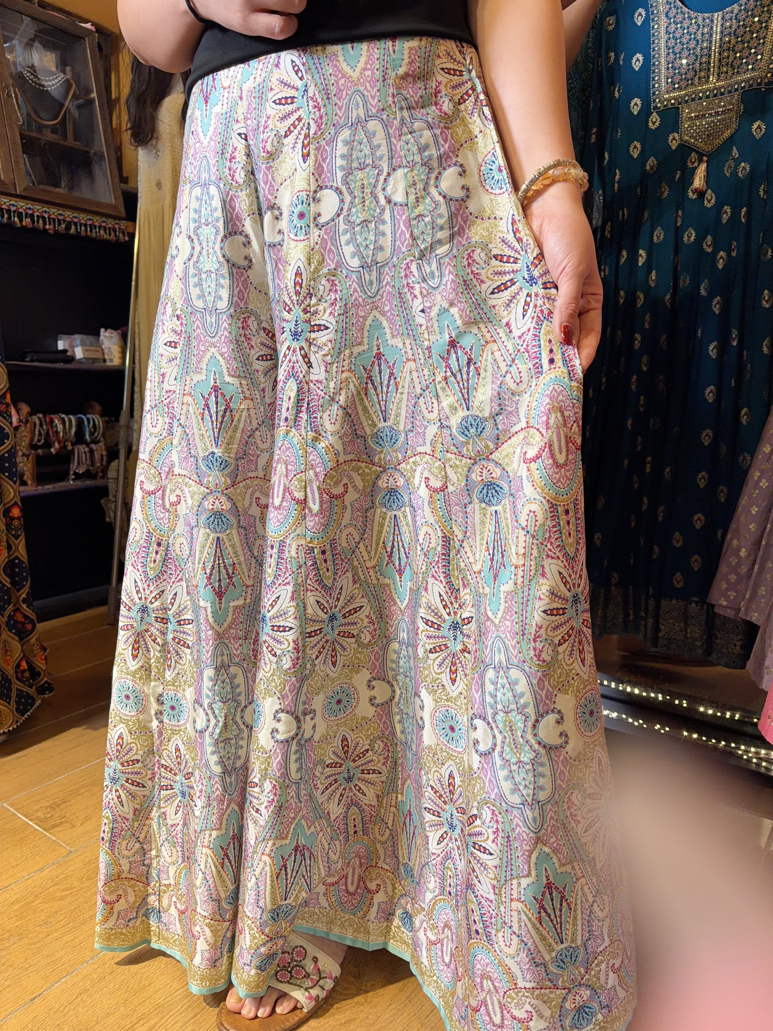 1649 Unicorn Foil Stamping A-Line Pants 39"