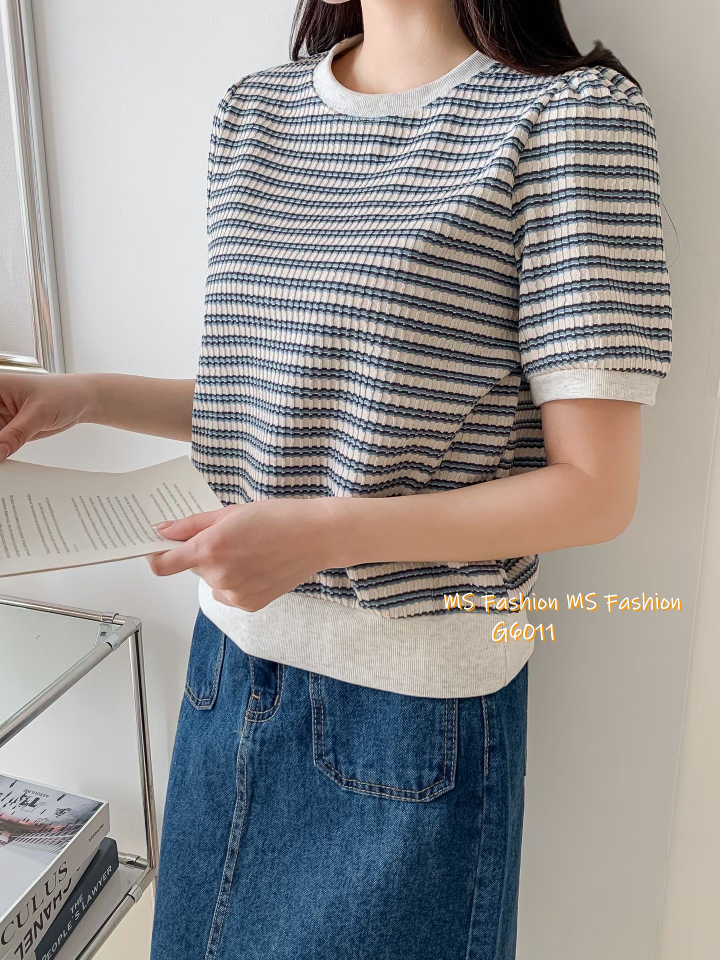 G6011 韓國🇰🇷靚色橫間top