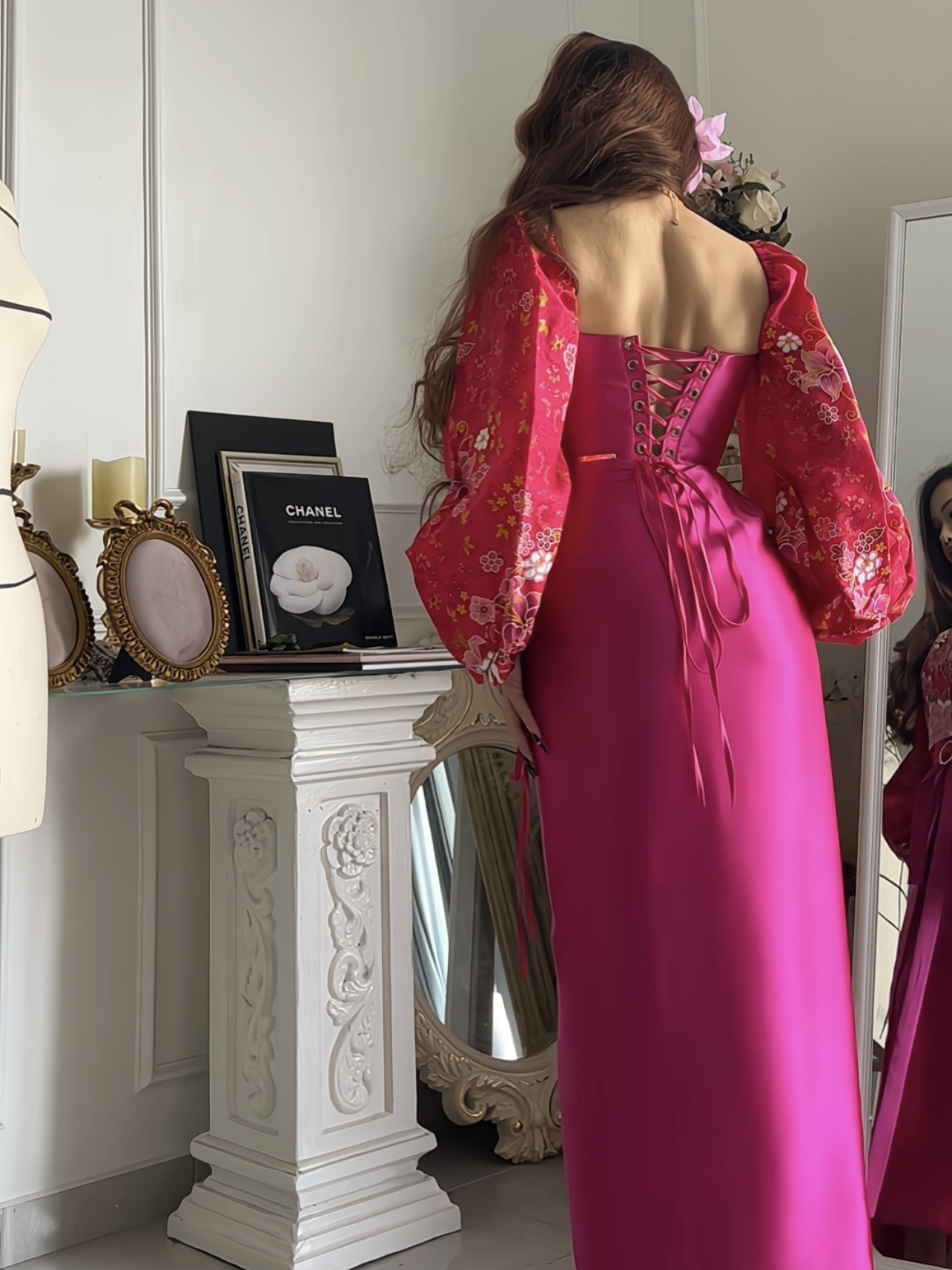 Batik Corset Set in Hot Pink - Limited Edition