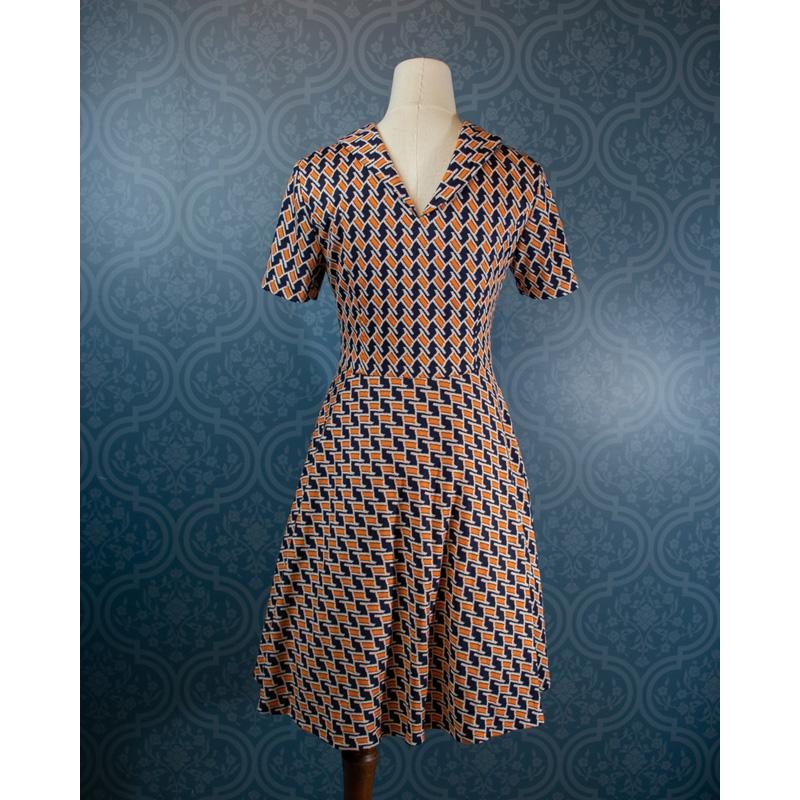 (Ready-made)1960s Inspired Orange Icon Go Go Dress - Vest (FM157)