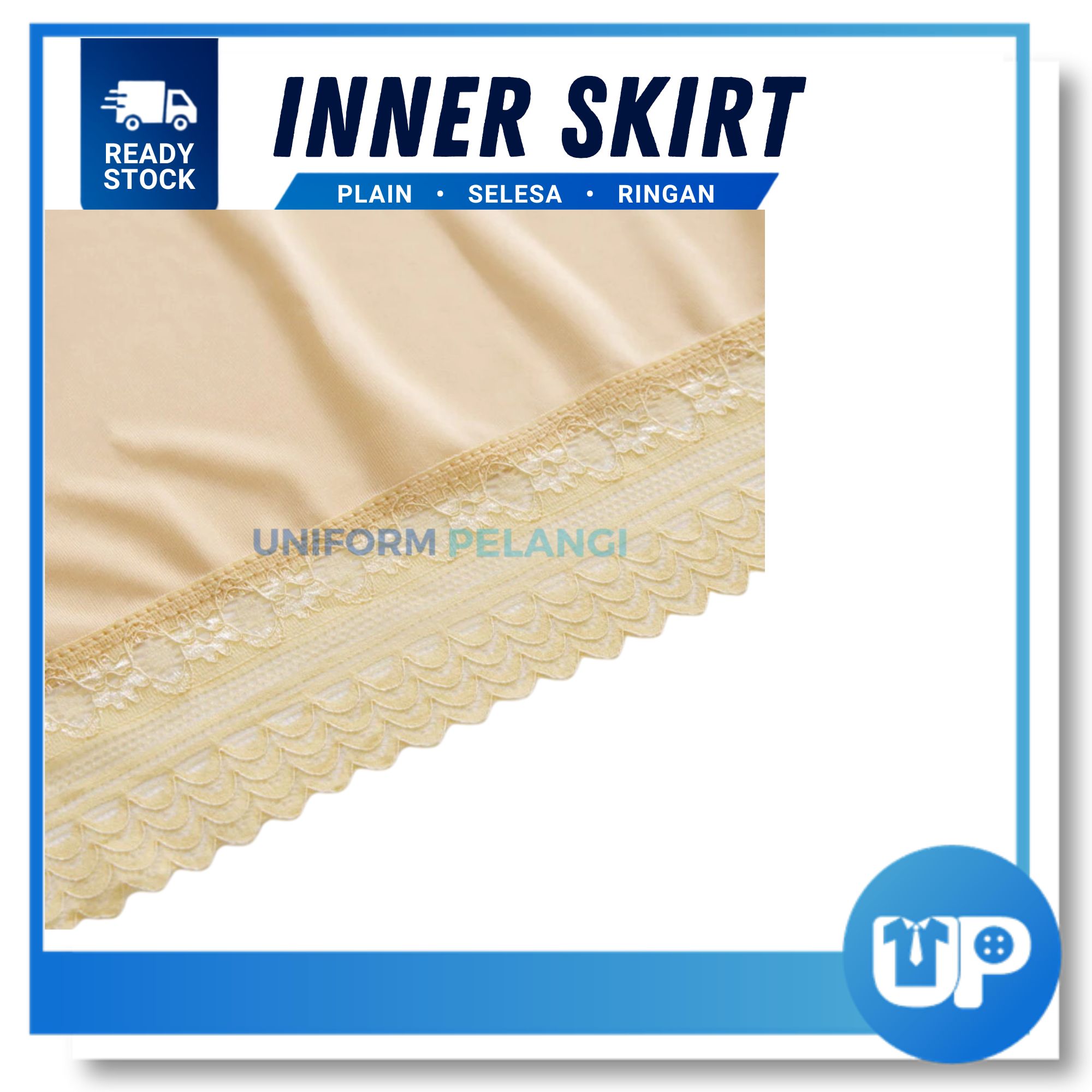 Inner Skirt Muslimah/Kain Dalam Free Size Long Skirt Perempuan